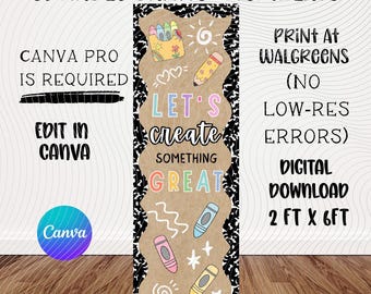 Editable Walgreens Banner Template | Classroom Teacher Decor (Digital Download)