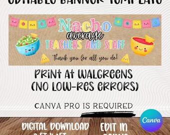 Nacho Average Teacher Banner Template | Fiesta Appreciation (Digital Download)