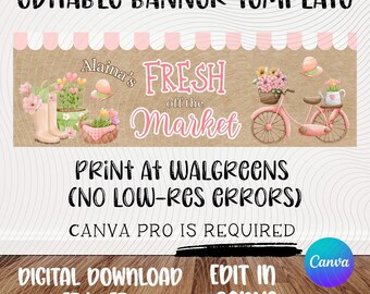Fresh Off Market Banner Template | Bridal Shower | Floral Party (Digital Download)