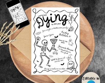 Halloween Party Invite | Dying to See You | Digital Download | Canva