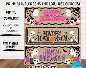 Halloween Banner Template | Happy Halloween | Editable Canva | Spooky | Walgreens | Instant Download