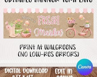 Fresh Off Market Banner Vorlage | Brautparty | Blumenparty (Digital Download)