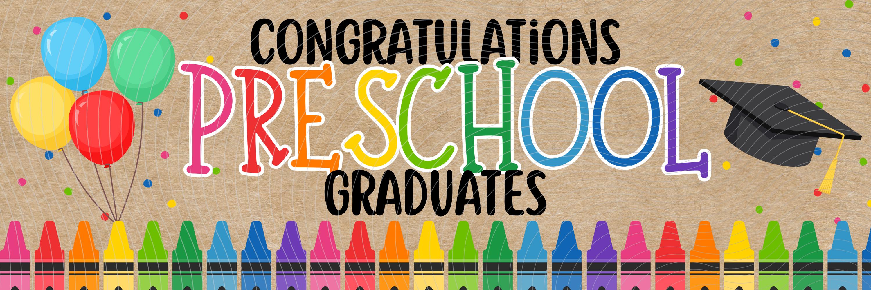 Preschool Graduation Banner Template | Crayon Design | Walgreens 2x6 ...