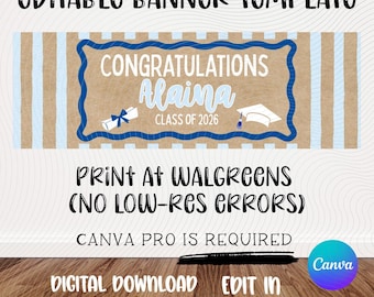 Graduation Banner Template | Editable Canva Design (Digital Download)