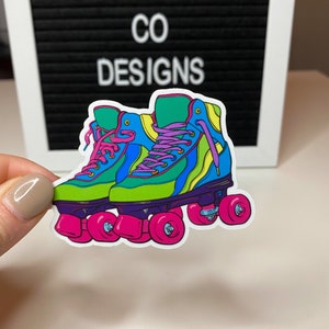 90s Stickers, Roller Skates Sticker, laminate, glossy, weatherproof, stickers, stickers for water bottles, laptop stickers, vinyl stickers