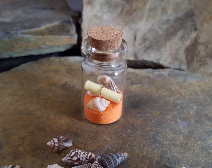 Message in a Bottle with Orange Sand
