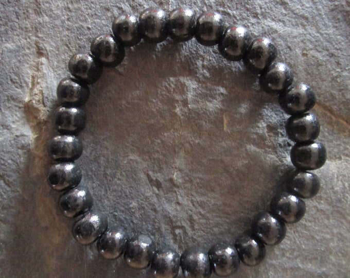 Black Wooden Unisex Bead Bracelet