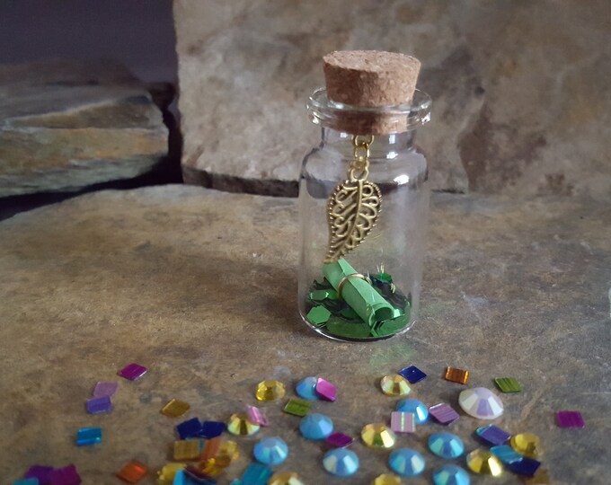 Message in a Bottle with Gold Leaf Charm