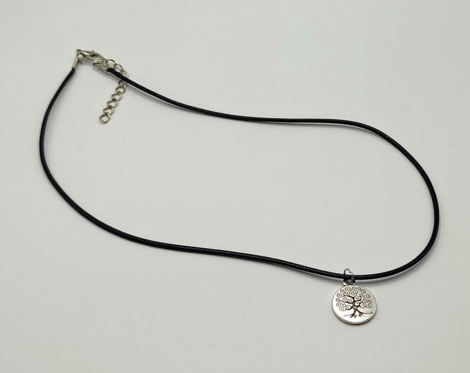 Necklace With Silver Tree Of Life Charm.