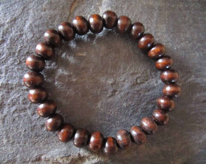 Brown Wooden Unisex Bead Bracelet