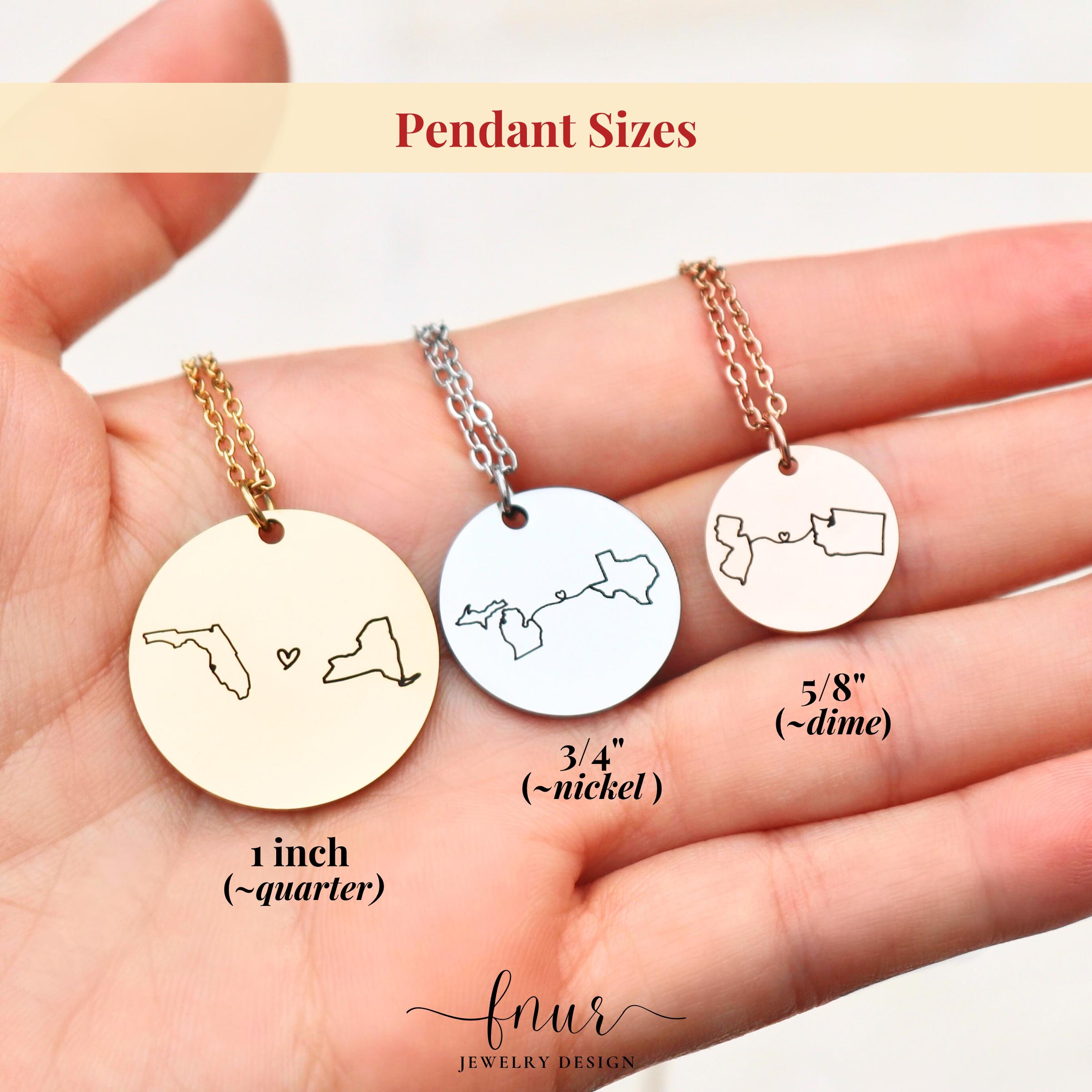 back view of handmade personalized pendant necklace showing craftsmanship and secure sturdy jewelry clasp