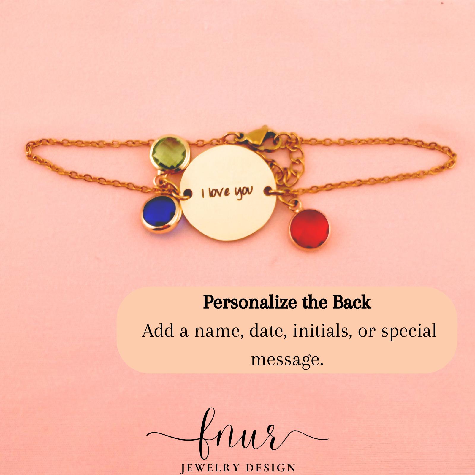 Side profile view of floral disc charm highlighting polished metal finish and quality craftsmanship