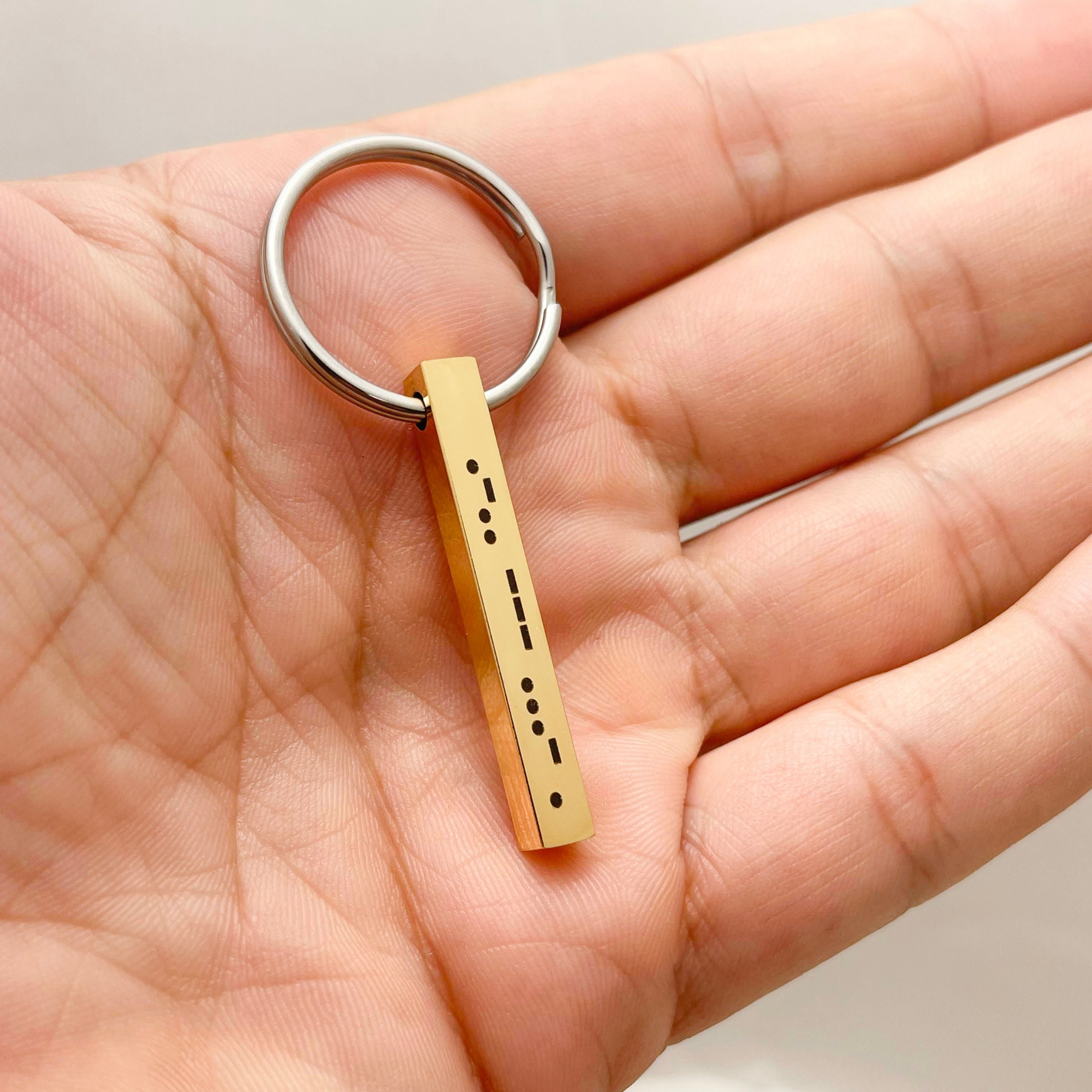 gift ready packaging featuring custom morse code keychain in elegant fnur branded jewelry box