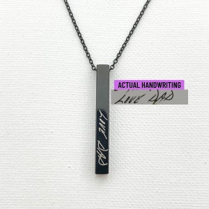 Personalized Handwriting Bar Necklace Actual Handwriting Necklace Handwriting Jewelry Mom Mothers Gift Signature Memorial Keepsake Necklace image 4