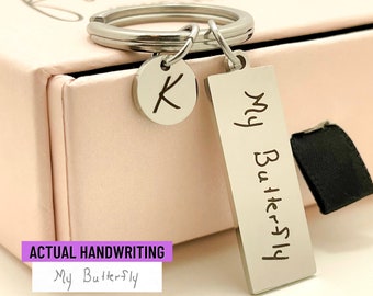 Actual Handwriting Keychain Personalized Keychain Signature Keychain Handwritten Keychain Memorial Keychain Customized Handwriting signature