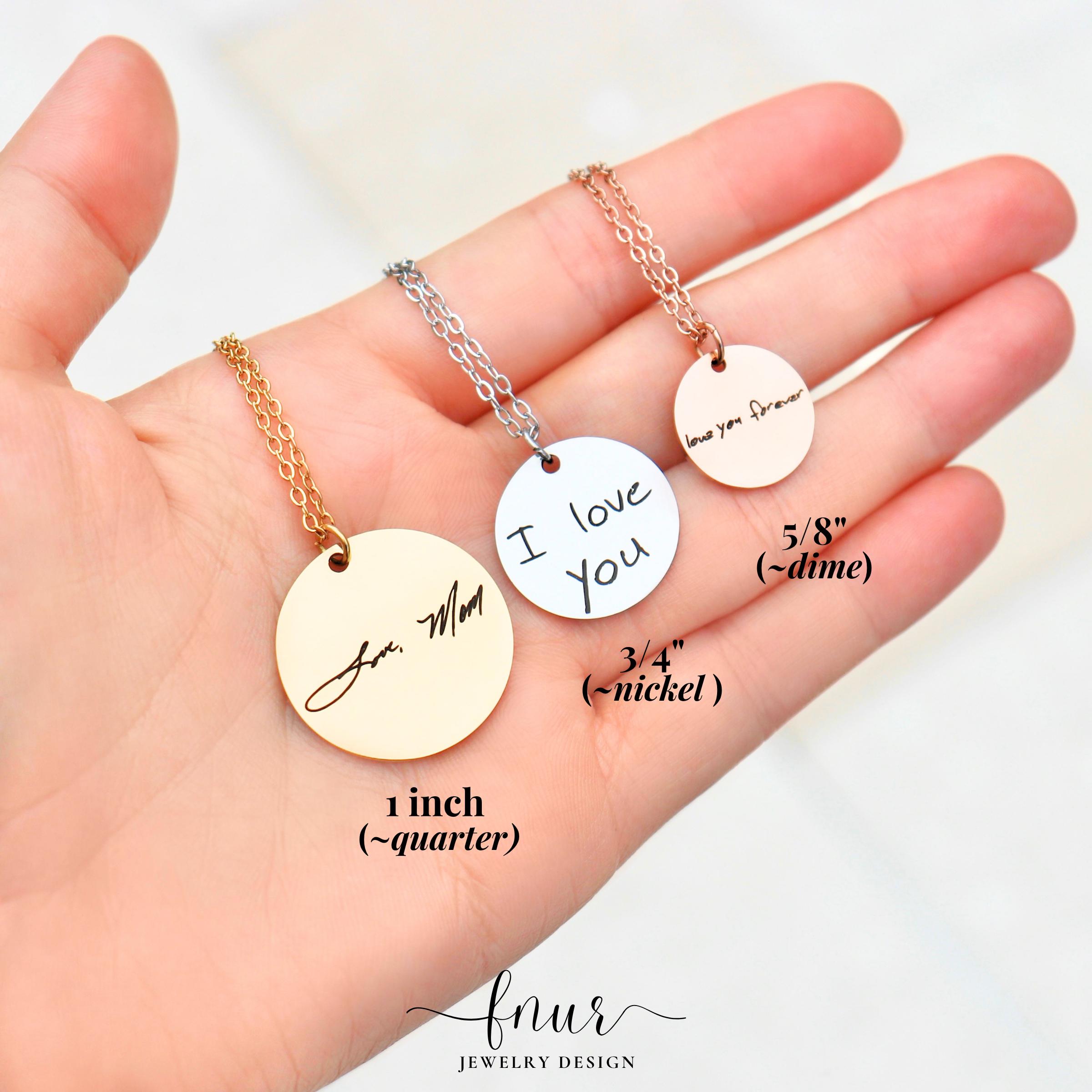 elegant gift box packaging for custom engraved handwriting necklace from fnur jewelry studio