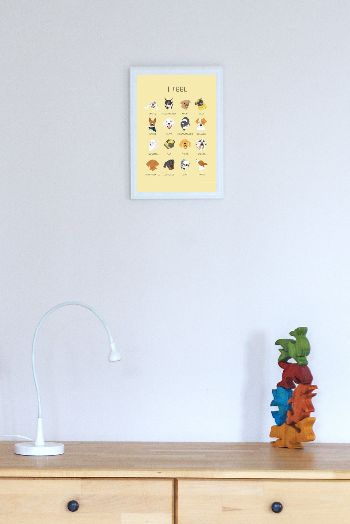 Dog feelings & emotions chart Dog feelings print Preschool Etsy
