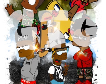 Bart Simpson Drawing Etsy