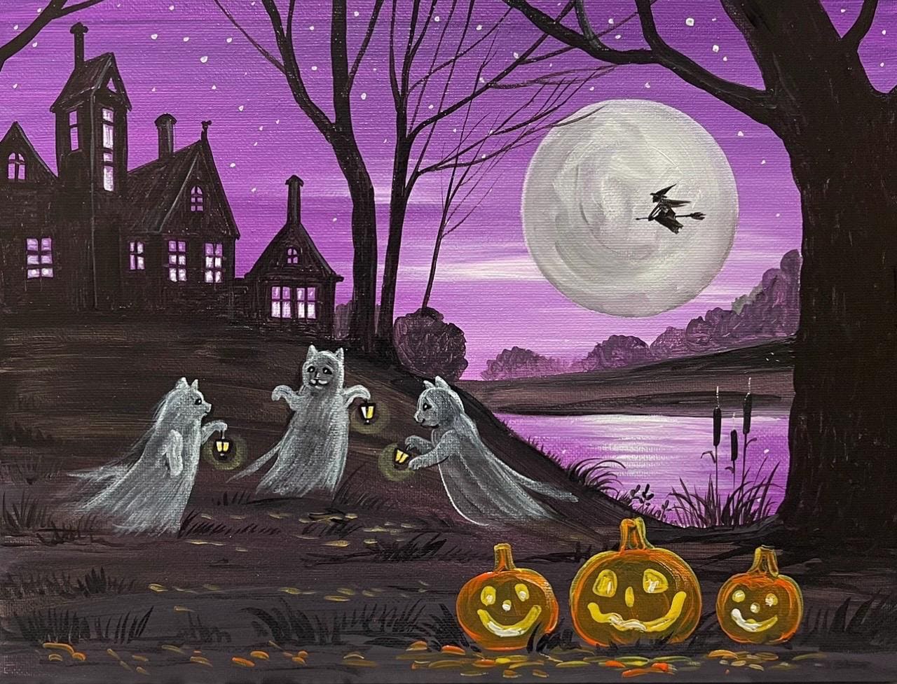 R*U様 【Halloween party】アクリル画 F6 風景画 絵画 R*U様