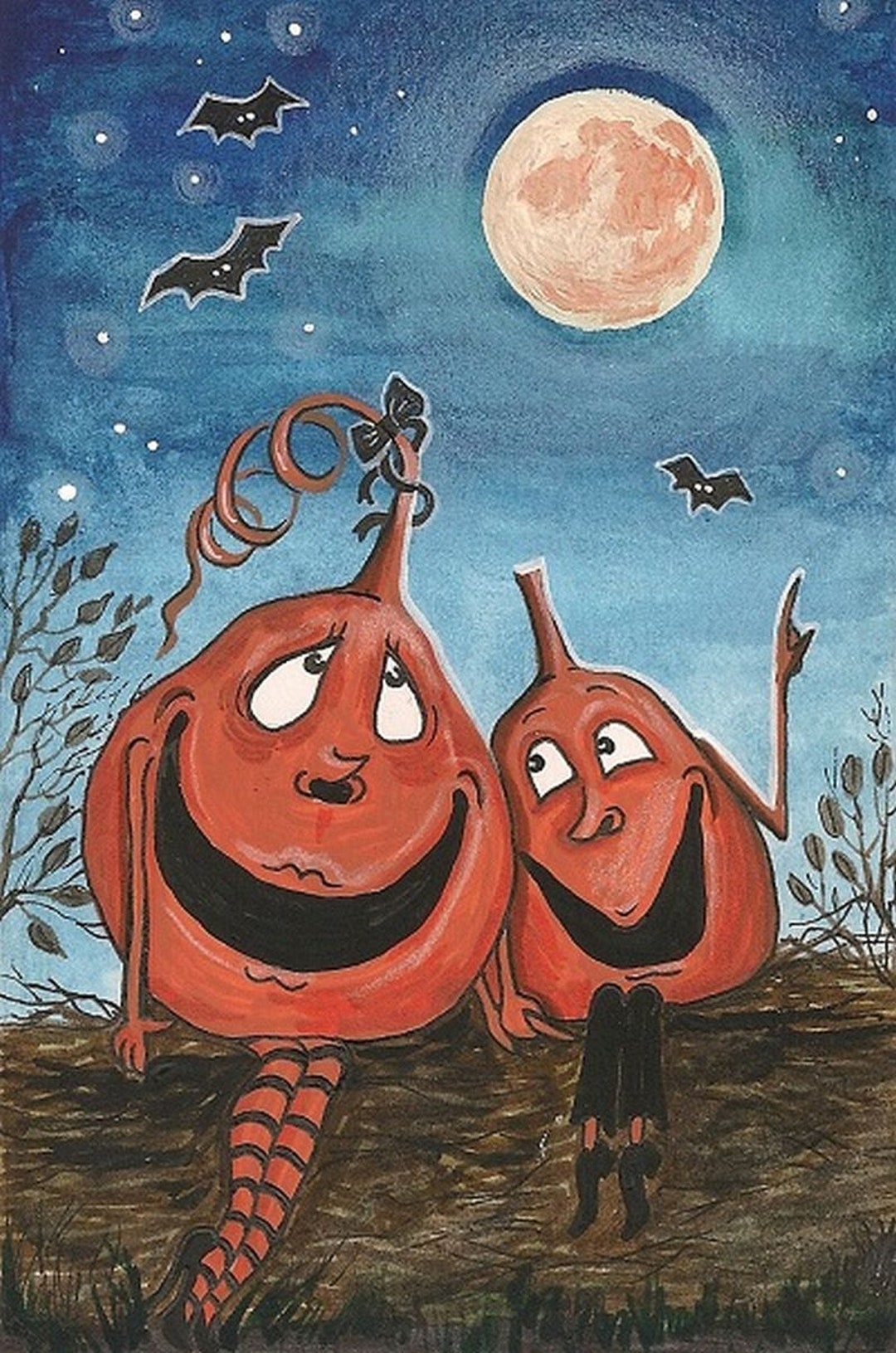 4x6 Halloween Romance RYTA Pumpkin Jack O Lantern Love Valentines