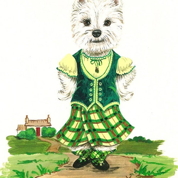 ACEO Rose The Westie RYTA West Highland Terrier Easter Sunday Church Spring Ireland interior home house office design decor decoration art