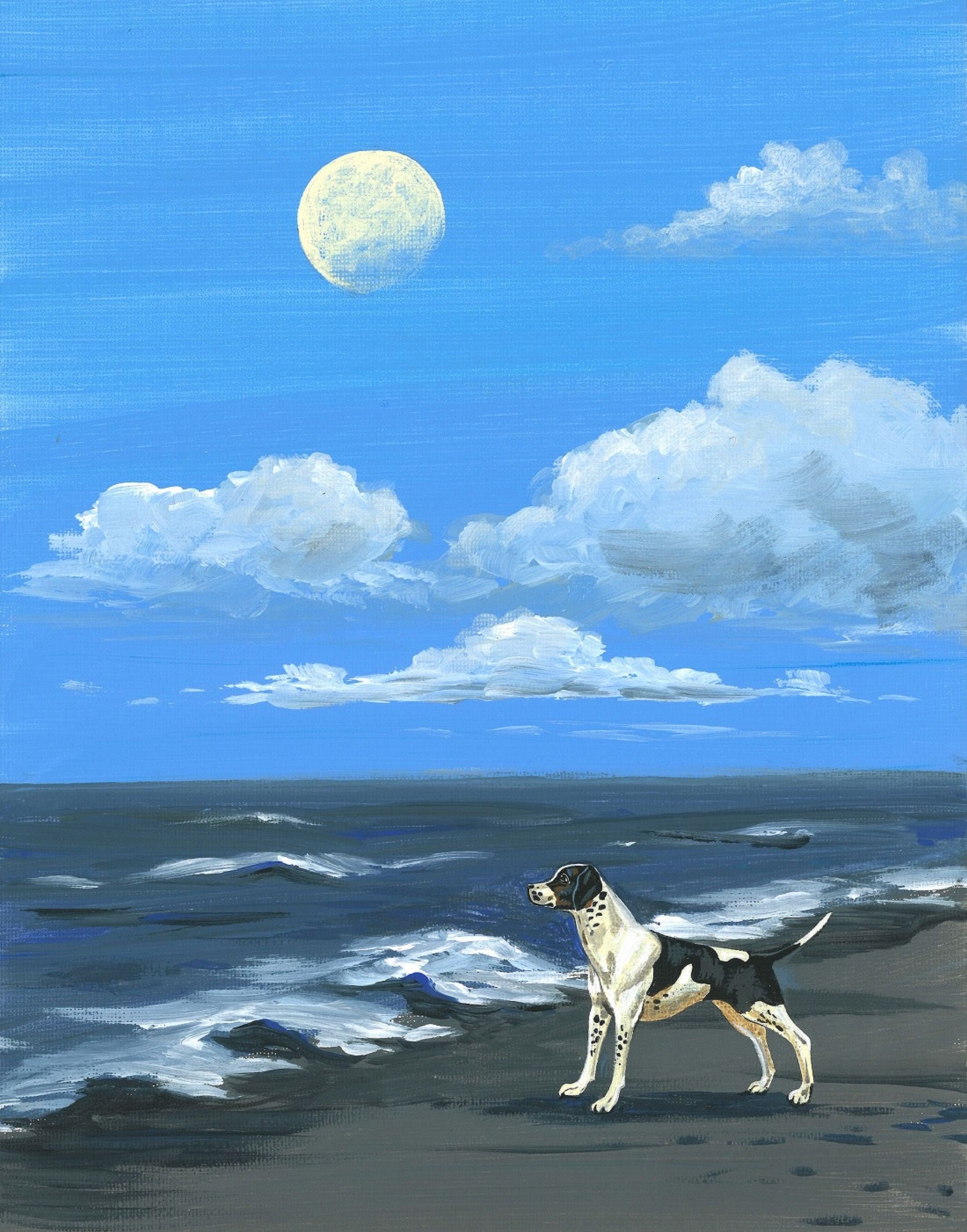 8x10 Moon Rising Over The Sea Ryta Pointer Portuguese English Etsy