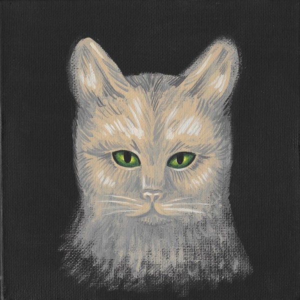 8x8 Geist der schwarzen Katze RYTA Geist Entität Paranormal Supernatural Haunted Tierhandlung Haus Halloween Dekor Dekoration Vintage Stil Kunst