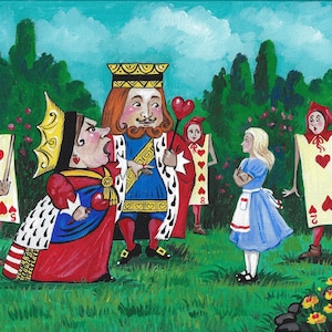 8x10 Off With The Head RYTA Alice im Wunderland Folk Kunst Märchen Illustration Interior Haus Haus Design Dekor Dekoration England