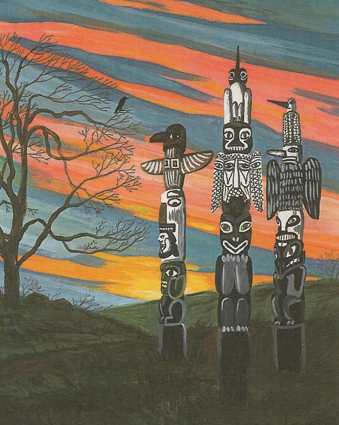 8x10 Print Raven's Place RYTA Crow American Indian Totem Pole Native ...