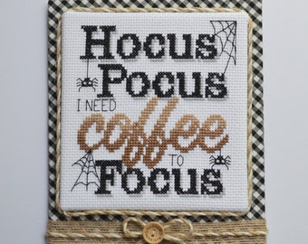 Hocus Pocus cross stitch chart/Hocus Pocus coffee/Halloween cross stitch chart/instant pdf download/cross stitch pattern