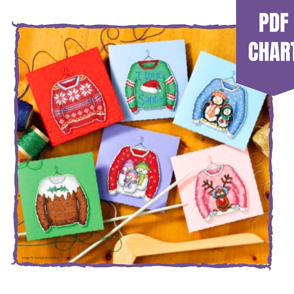 Christmas jumpers cross stitch charts/instant pdf download/cross stitch pattern