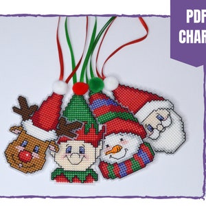 Cute Christmas characters cross stitch ornaments/cross stitch Christmas decorations/instant pdf download/cross stitch chart