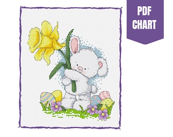 Easter bunny/Easter rabbit/cross stitch chart/cross stitch pattern/instant download