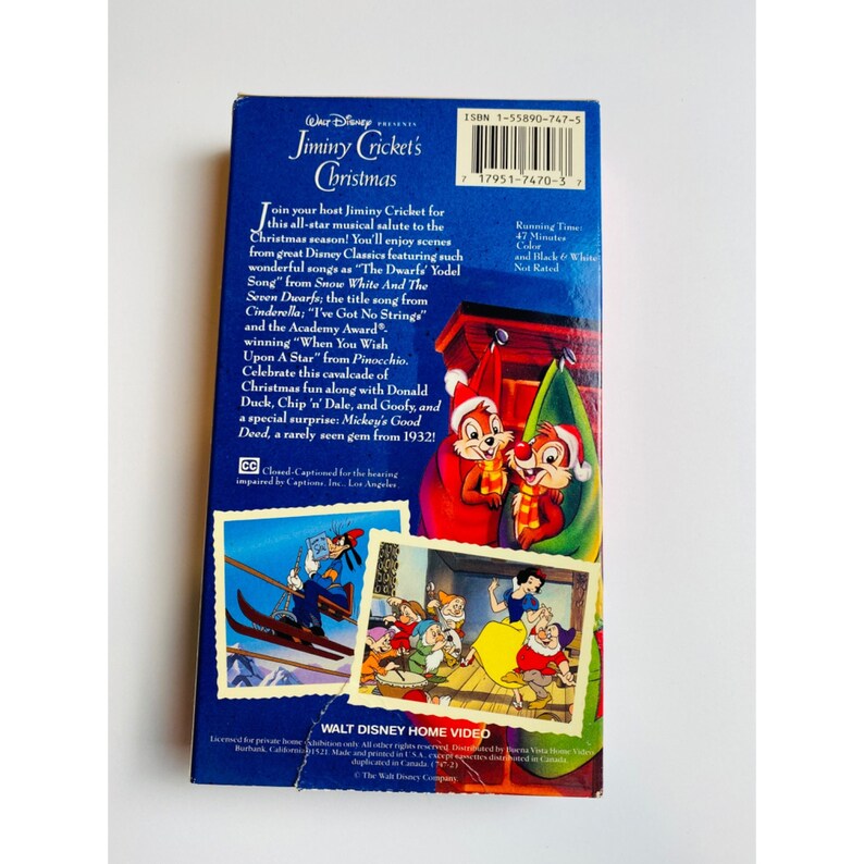 Walt Disney Jiminy Cricket Christmas VHS 1991 Christmas Movie Etsy
