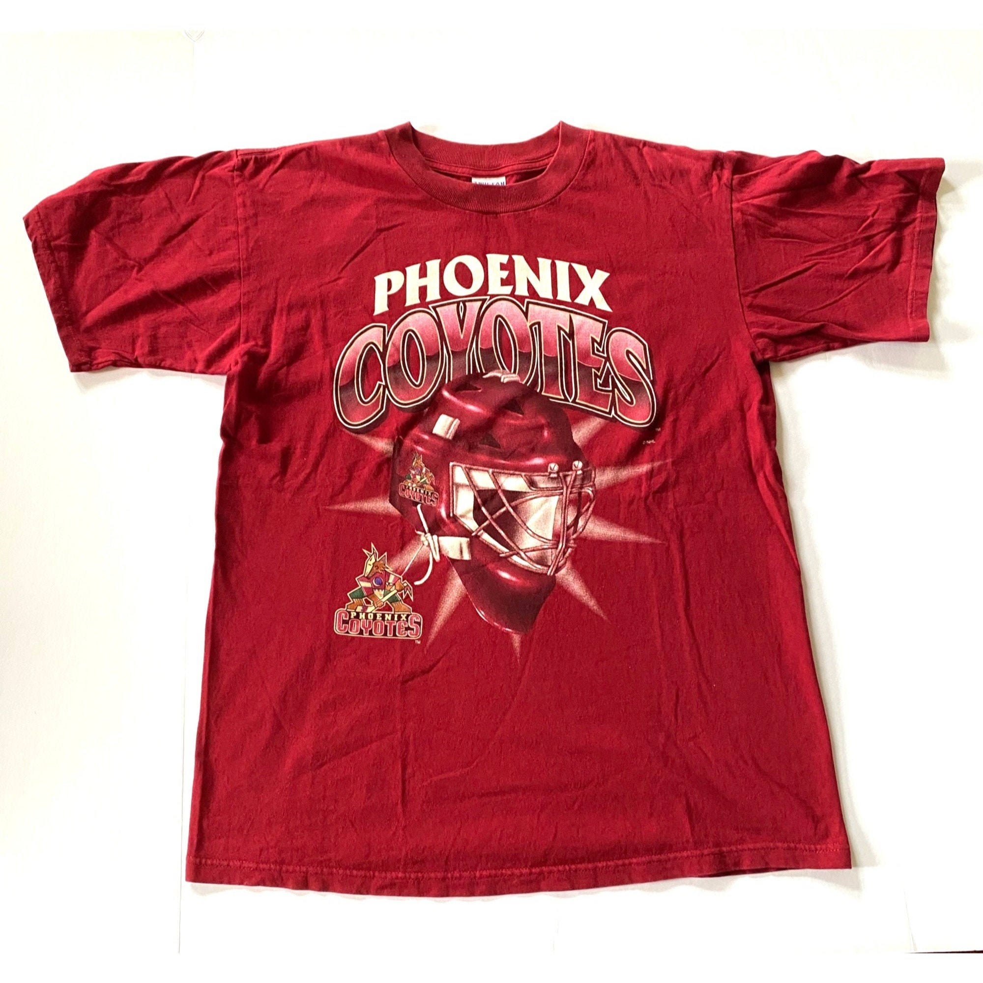 Phoenix Coyotes Retro Brand Black Vintage Cotton Short Sleeve T