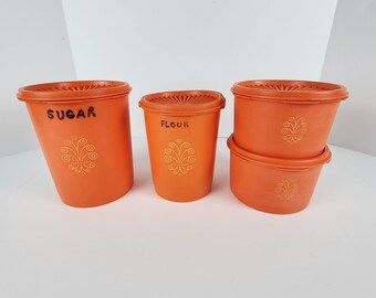 Tupperware Servalier Canisters 809, 811 and 2 of 1298, with 810 and 812 lids