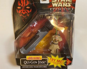 1998 Star Wars Episode I Qui-Gon Jinn Deluxe Action Figure