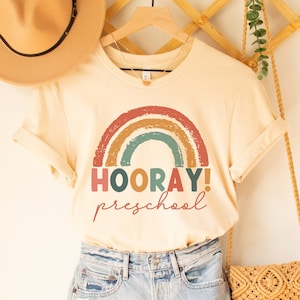 Hooray Preschool Tee, Preschool Teacher Shirt, Preschool Teacher Gift, Preschool Team Shirts, Pre-K Crew Shirts, Rainbow Preschool T-Shirt