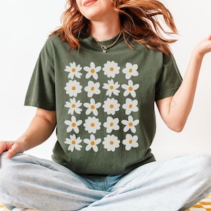 Comfort Colors Shirt, Daisies Shirt, Daisy Shirt, Cottagecore Shirt, Comfort Colors Spring Shirt, Oversized Floral Tee, Floral Summer Tees