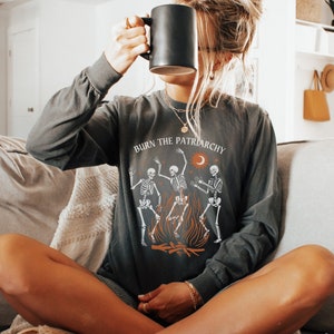 Comfort Colors® Long Sleeve Shirt, Feminist Long Sleeve Shirt, Long Sleeve Halloween Shirt, Long Sleeve Skeleton Shirt, Fall Apparel
