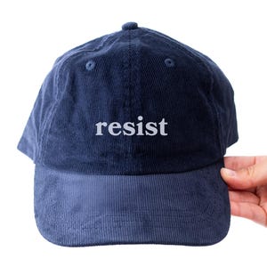 Resist Hat, Resistance Vintage Corduroy Cap, Democrat Hats, Liberal Hats, Anti-Trump Hats, Anti Fascism Hat, Protest Hats, Leftist Hats