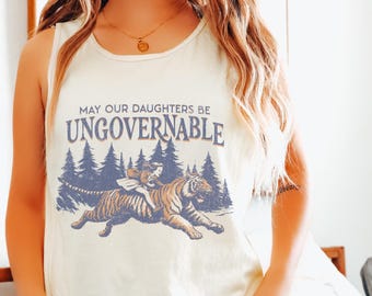 May Our Daughters Be Ungovernable Tank Top, Feminist Tank Top, Liberal Mom Tanks, Women's Rights Shirt, Feminism Tanks, Smash The Patriarchy