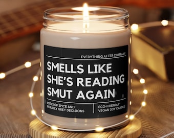 Smells Like She's Reading Smut Again, Smut Candle, Bookish Candle, Smut Gift, Romance Reader Candle, Smutty Books Candle, Spicy Book Gifts