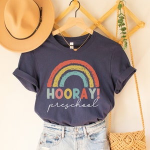 Hooray Preschool Tee, Preschool Teacher Shirt, Preschool Teacher Gift, Preschool Team Shirts, Pre-K Crew Shirts, Rainbow Preschool T-Shirt