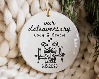 Our Dateaversary Ornament, Personalized Dating Anniversary Gift, Ornament for Girlfriend, Boyfriend Ornament, Year We Started To Date Gift