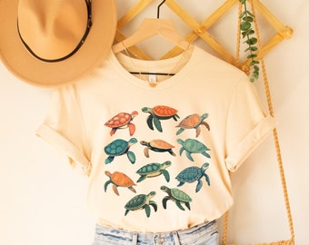 Sea Turtles Shirt, Coconut Girl Clothes, Marine Biology Gift, Ocean Animals Shirt, Turtle Shirt, Ocean Life Tshirt, Beachy Shirts, Beach Tee