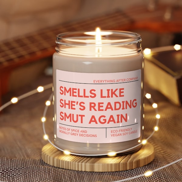 Smells Like She's Reading Smut Again, Smut Candle, Bookish Candle, Smut Gift, Romance Reader Candle, Smutty Books Candle, Spicy Book Gifts