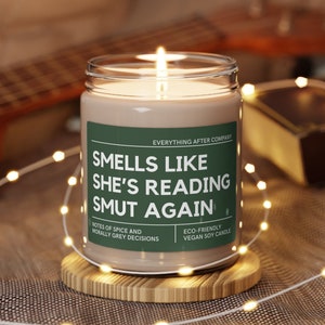 Smells Like She&#39;s Reading Smut Again, Smut Candle, Bookish Candle, Smut Gift, Romance Reader Candle, Smutty Books Candle, Spicy Book Gifts