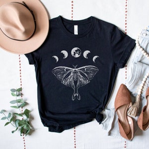 Luna Moth Shirt, Moon Phases Shirt, Celestial Shirt, Mystic Gifts ...