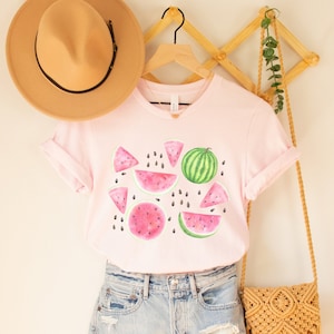 Watermelon Shirt, Cottagecore Clothing, Watermelon Lover Gift, Fruit Shirt, Summer Aesthetic, Spring Shirts, Melon T-Shirt, Gardening Shirt